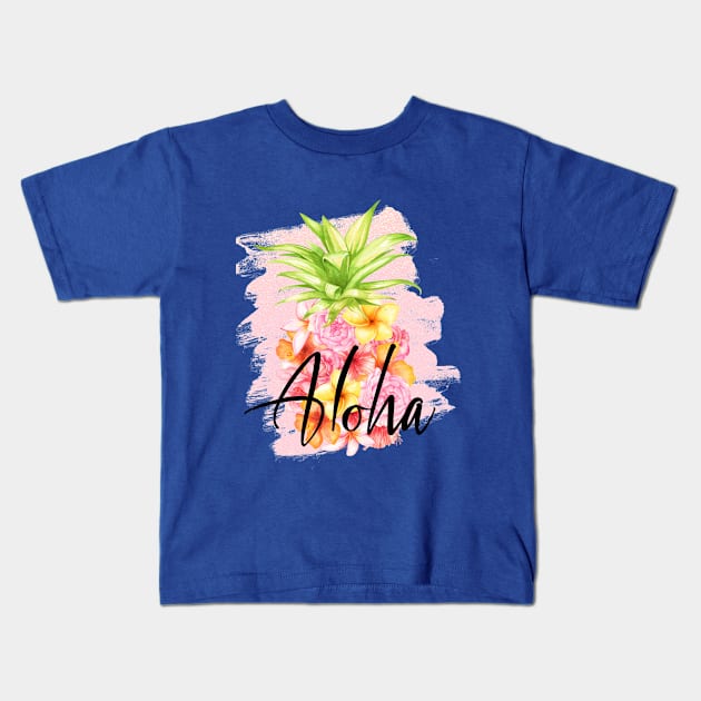 Aloha Pineapple Kids T-Shirt by Imp's Dog House